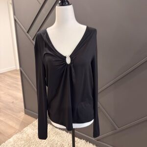 H&M Elegant Black Long Sleeve Top